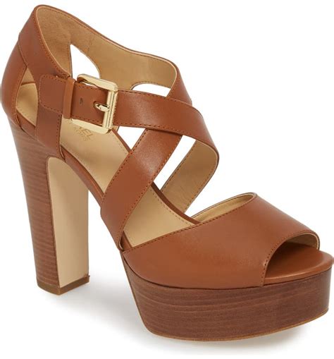 michael kors jodi leather platform sandal|michael kors women's platform sandals.